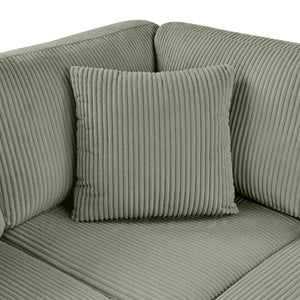 Oversized Sectional U-Shaped Sofa With Chaise Lounge And Three Soft Throw Pillows