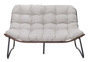 Patio Loveseat Sofa with Luxury Thick Cushion