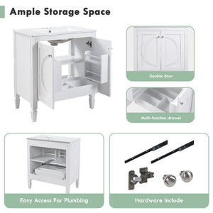 30" No Assembly Needed Vintage Bathroom Vanity