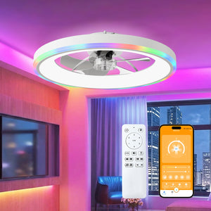23.6" Modern RGB Ceiling Fan with Lights