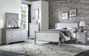 Louis Philippe Platinum Finish Twin Bed