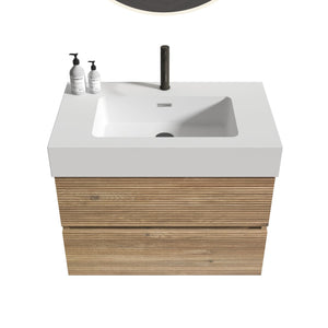 Grace 30 Rough Oak Wall-Mounted Bathroom Vanity