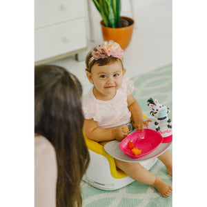 Bumbo Baby Toddler Soft Foam Multi Seat with Tray and Buckle Straps, Mimosa