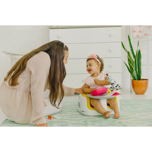 Bumbo Baby Toddler Soft Foam Multi Seat with Tray and Buckle Straps, Mimosa