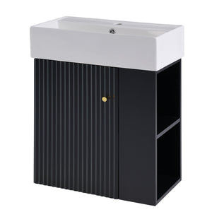Modern Floating Bathroom Vanity With Ceramic Basin Perfect For Small Bathrooms