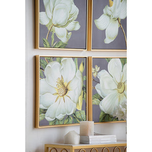 Botanical Wall Art Prints, Home Decor For Living Room Dining Room Bedroom Hallway (Set of 4) - Gray