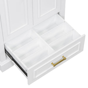 Bathroom Vanity With Sink, 1 Divided Drawer And 2 Soft Close Doors With Double Shelf