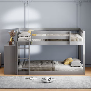 Bunk Bed With 4 Drawers and 3 Shelves