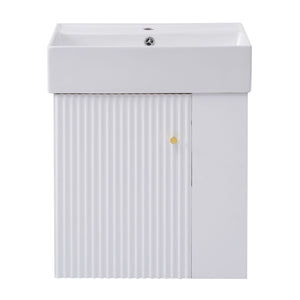 Modern Floating Bathroom Vanity With Ceramic Basin Perfect For Small Bathrooms