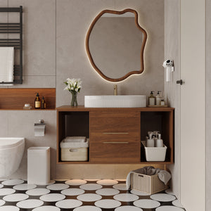 Wall-Mounted Bathroom Vanity with Ceramic Sink