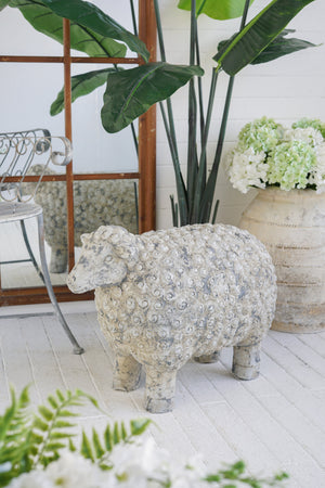 25.5x13x18" Magnesium Sheep Figurine with Weathered Finish