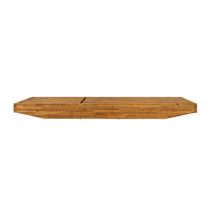 Modern Acacia Wood Outdoor Chaise Lounge with Adjustable Headrest