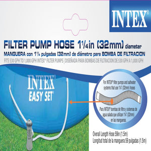 Intex 1.25" Diameter Pool Pump Replacement Hose 59" (2 Pack) 2500 GPH  Pool Pump