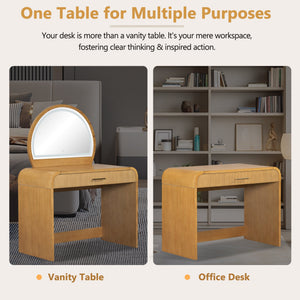 39" Makeup Vanity Table with Mirror Touch Screen Lighted Mirror