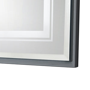 LED Bathroom Beveled Mirror, 3000 - 6000K Gradient Front And Backlit LED Mirror For Bathroom, 3 Colors Dimmable, Ip54 Enhanced Anti Fog