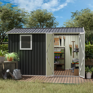 9 x 6 FT Metal Garden Shed for Patio and Backyard Storage