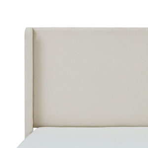 Carmen - King Size Upholstered Wingback Bed - Ivory