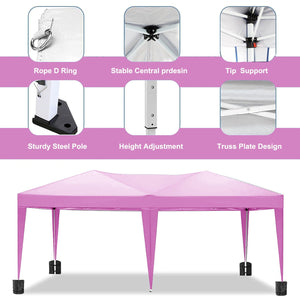 10'x20' EZ Pop Up Canopy Outdoor Portable Party Folding Tent with 6 Removable Sidewalls
