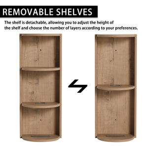 Modern Wall Mounted Bathroom Vanity With Sink And Storage Rack Soft Close Doors Plywood - Imitative Oak