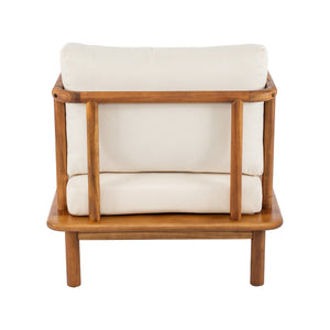 Canape Acacia Club Chair with Cream Cushion Set of 2