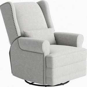 Extra Wide Swivel Recliner Glider Chair With Footrest