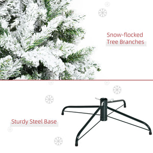 9' Tall Unlit Snow Flocked Pine Christmas Tree - Artificial Pine