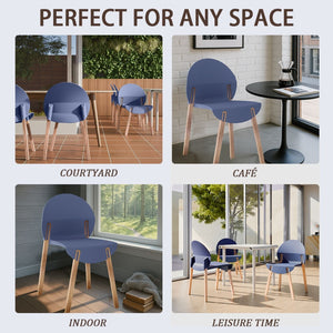 4 Piece Set Of Single Chairs, Traditional Elements With Round Table