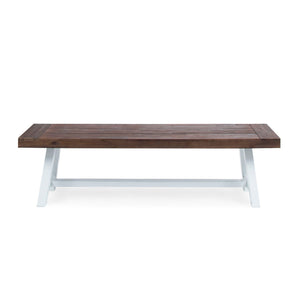 Tranquilizer Outdoor Acacia Wood Bench With Slat Panel Design