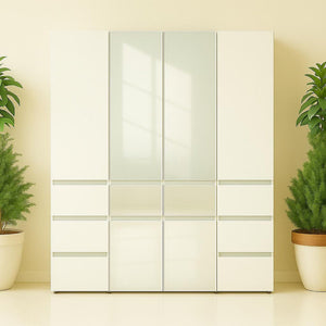 Elise - Slim Modular Closet Cabinet With Mirror - White