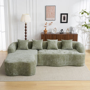 Modular L-Shape Sectional Sofa With Curved Chaise
