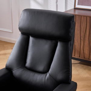 Upholstered Heated Massage 360° Swivel Accent Chair With Ottoman