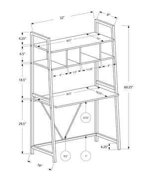 Computer Desk for Home Office, Laptop & Storage Shelves - White