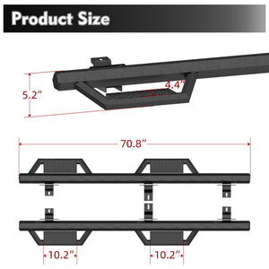 Two Stairs Running Boards Side Steps for Jeep Wrangler JK
