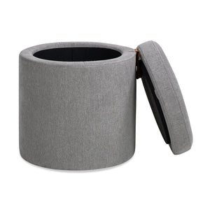 Brandy - Round Upholstered Storage Ottoman With Accent