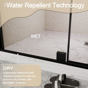 Semi Frameless Pivot Hinged Shower Door, Reversible Design