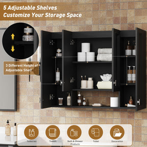 Wall Mounted Bathroom Cabinet With 5 Adjustable Shelves