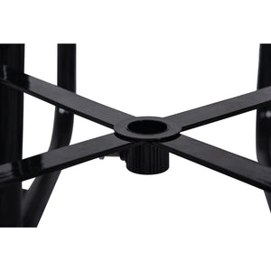 Square Outdoor Steel Picnic Table, With Umbrella Pole