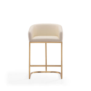 Mid-Century Modern Stool With Steel Base