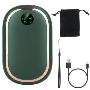 Rechargeable Hand Warmer Electric Hand Heater Portable Reusable Pocket Warmer Power Bank with Digital Display Sunset Light 3 Levels Double-sided Heati