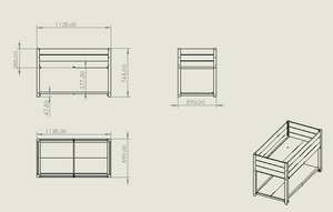 45" Iron-Wood Combined Growing Beds With Feet and Storage Racks