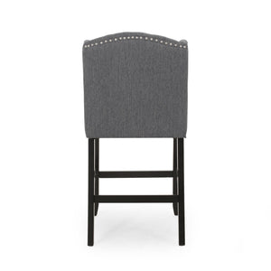 Vienna Fabric Tufted Counter Stool With Nailhead Accents (Set of 2)