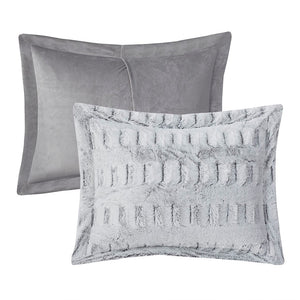 Twin/Twin XL Back Print Long Fur Comforter Mini Set