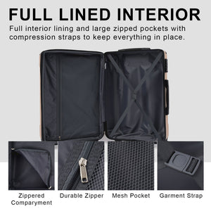 Lightweight Durable ABS Hardshell Luggage - 24 Inch