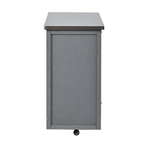 Outdoor Kitchen Island Fir Wood Prep Station with Stainless Steel Top