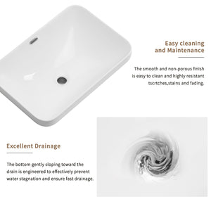 Undermount Bathroom Sink, Vessel Basin For Vanity Countertop - Milk White