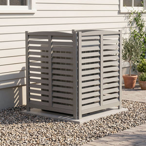 3 Panel Outdoor Wooden Air Conditioner Fence