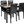 Furniture 5 Piece Metal Dinette Set with Faux Marble Top - Black