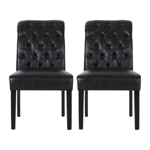 Broxton Tuft Dining Rolltop Chairs With Button Tufted Backrest (Set of 2)