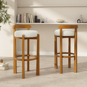 Elise Indoor Wooden Low Back Barstool