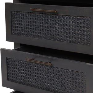 Newell Cane 3 Drawer Dresser - Dark Gray